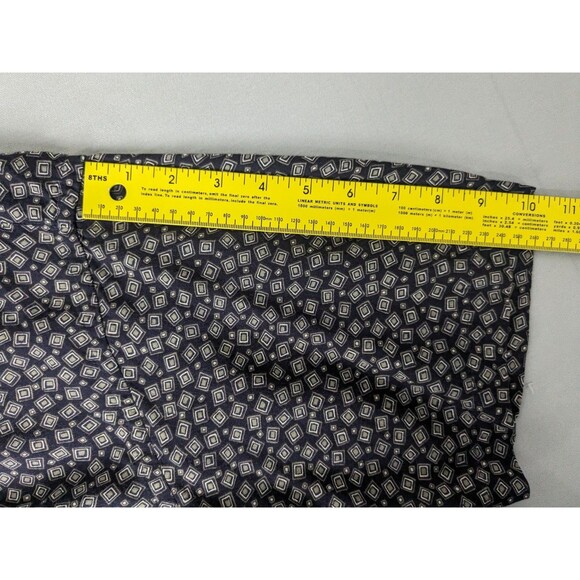 Geoffrey Beene Rayon Shirt L Black Geometric Print Short Sleeve Relaxed Fit - Picture 6 of 7